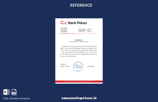 modello di riferimento di Polonia Bank Pekao in stile verificato